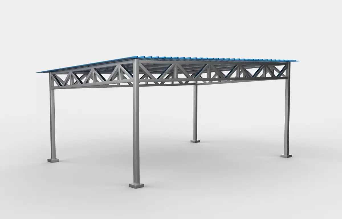  steel frame carport 3D model