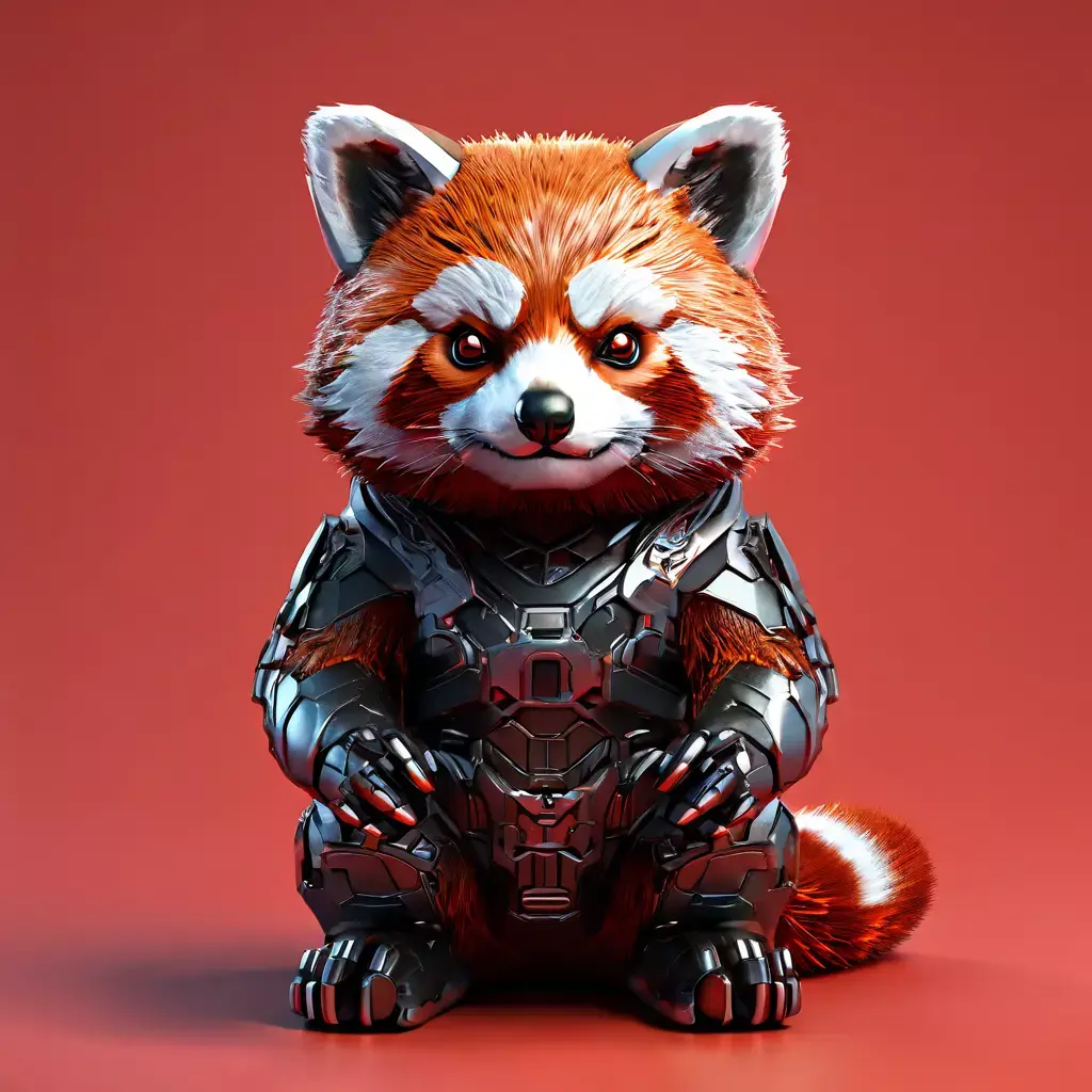 Scifi Armored Red Panda 3D Model Low-poly 3D model