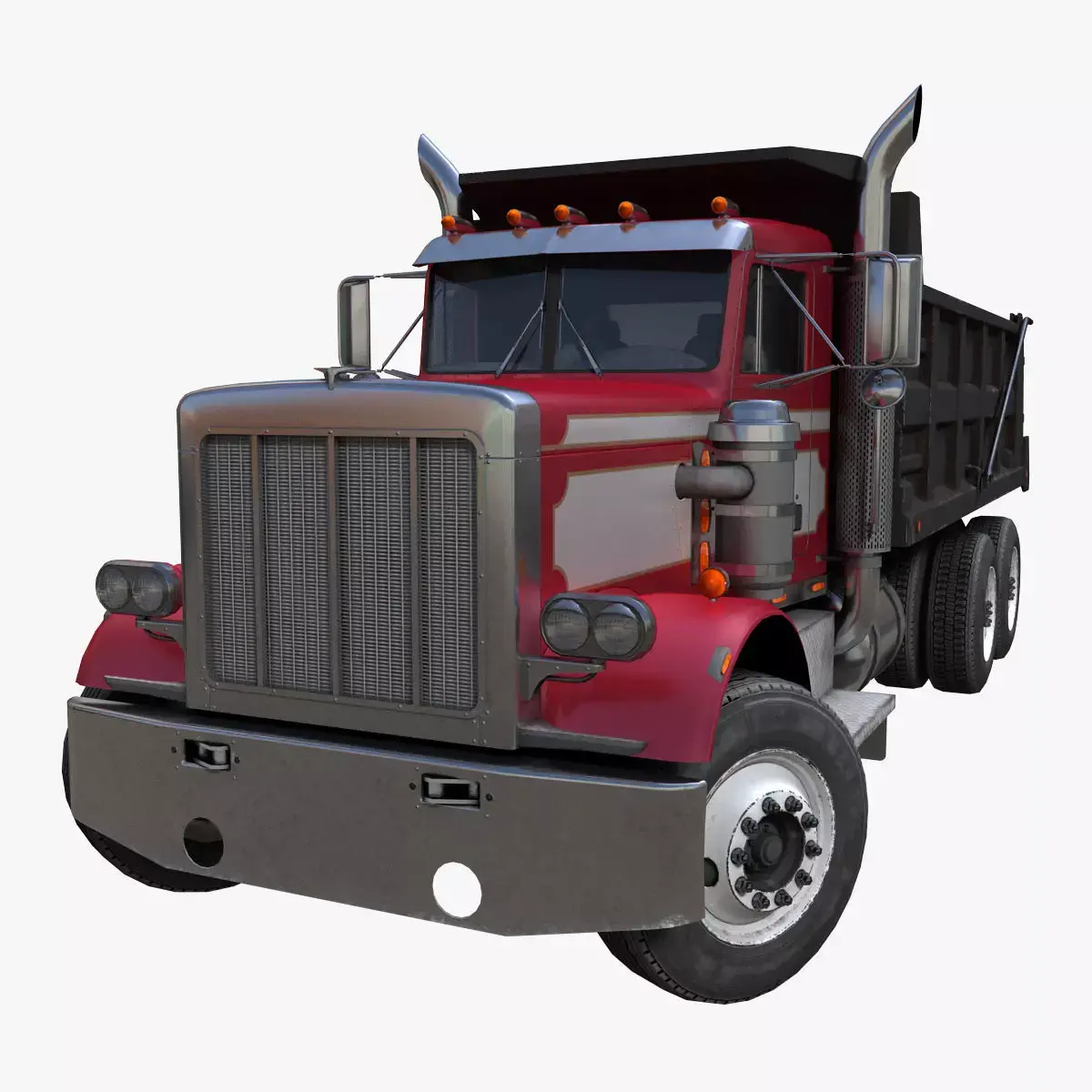 American Dump truck Low-poly 3D model