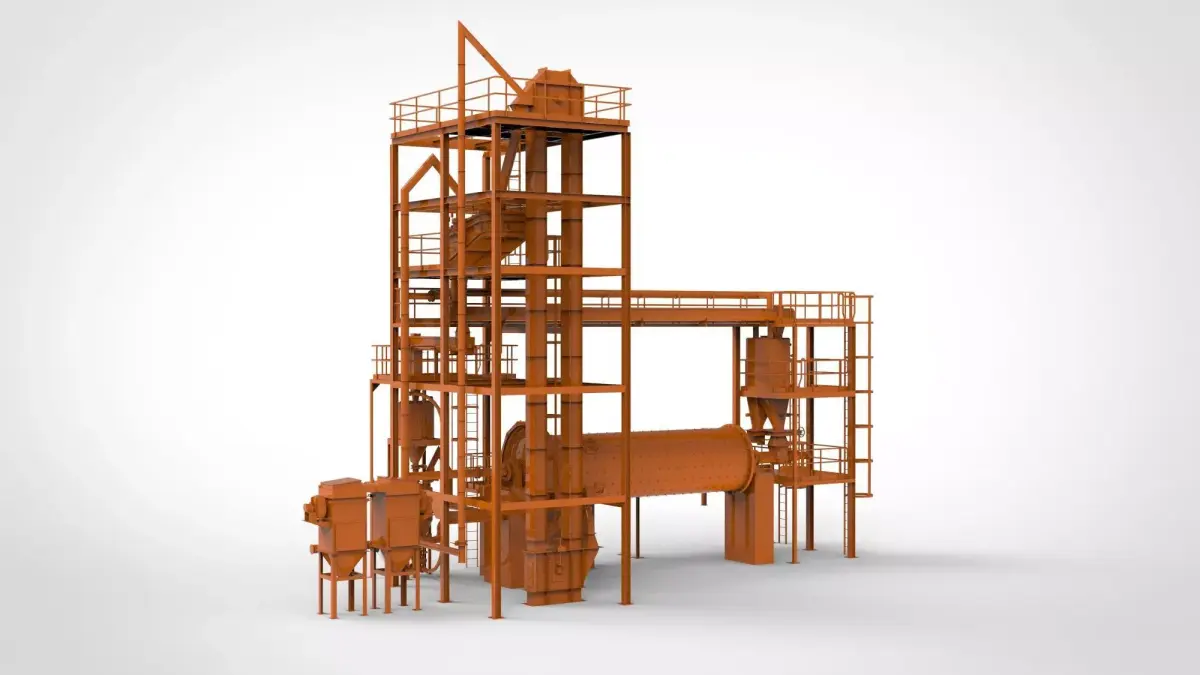 Industrial flour mill 3D model