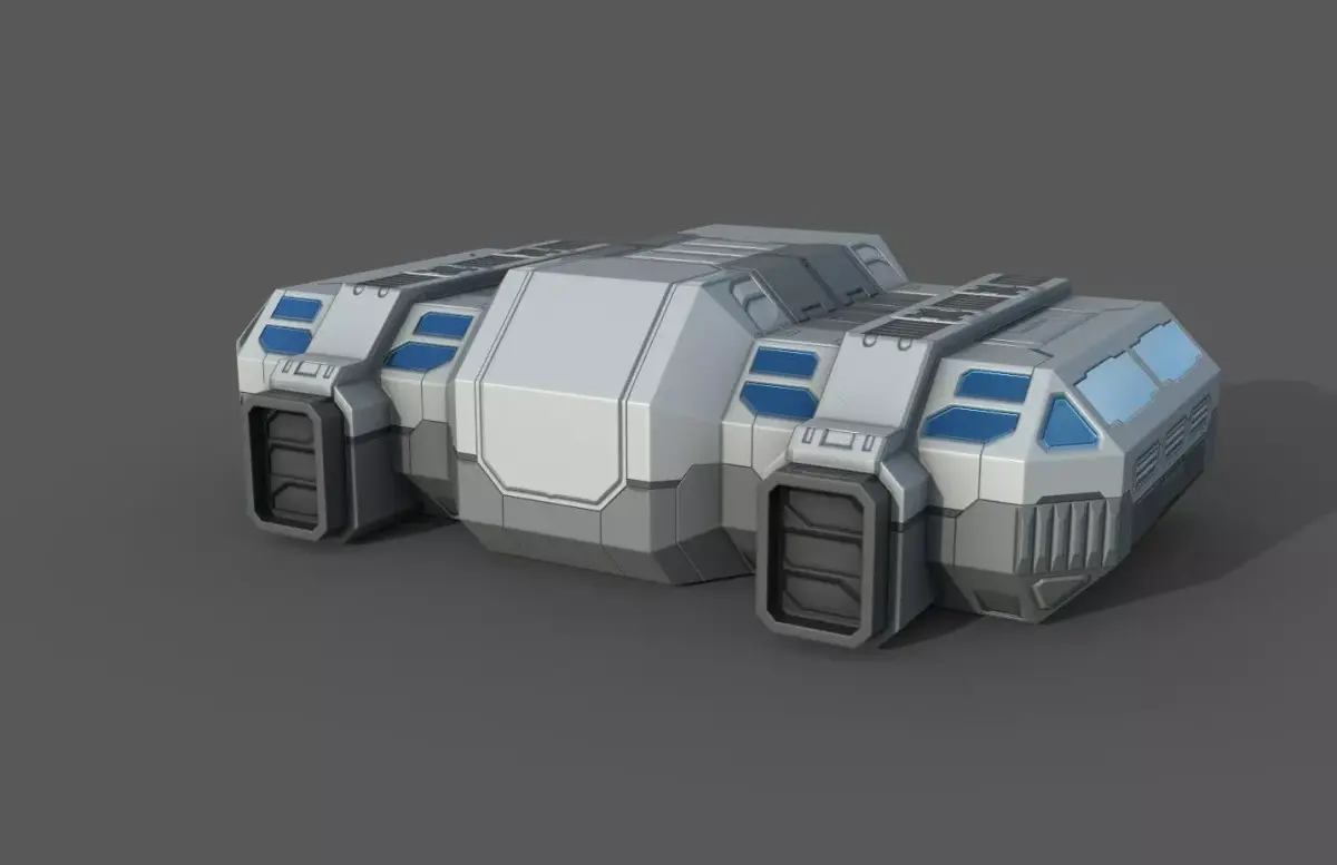 Sci-Fi Military Building - Barrack Low-poly 3D model