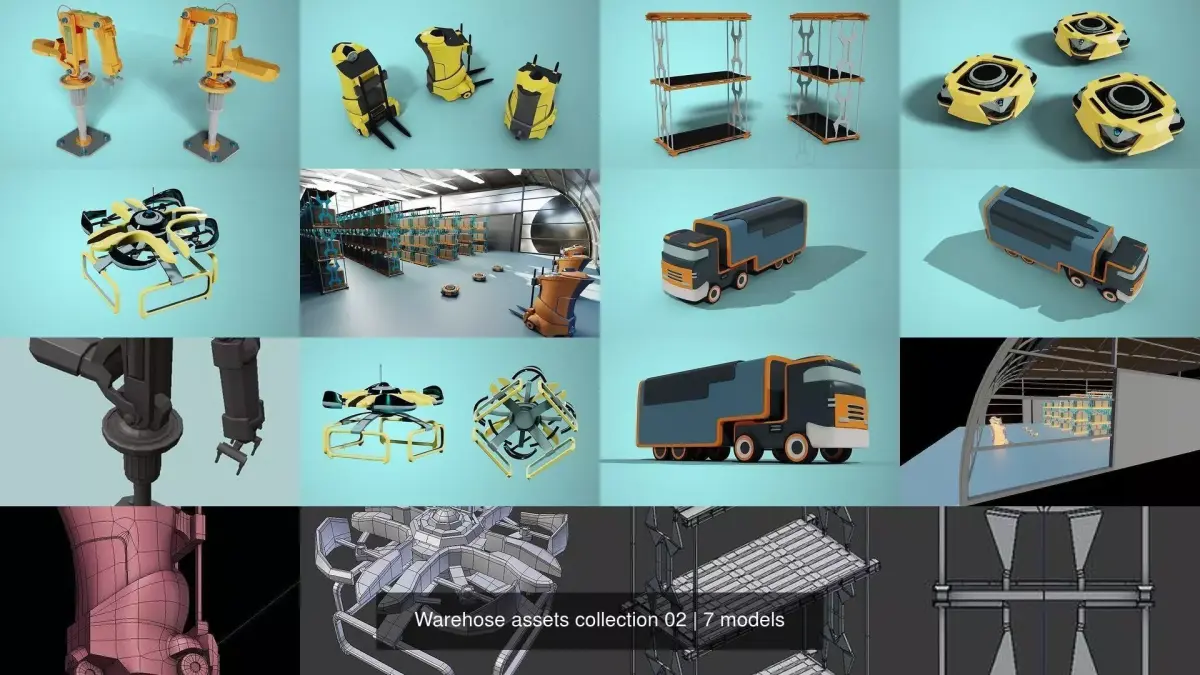 Warehouse assets collection 02 3D Model Pack