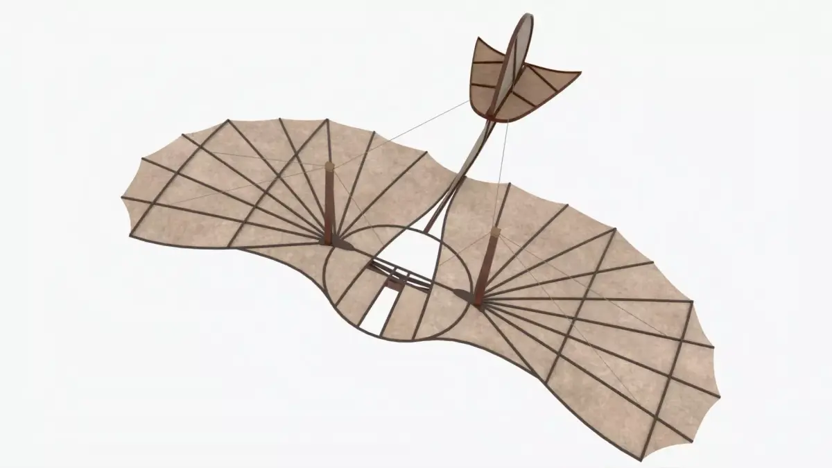 Glider Otto Lilenthal Flyer Low-poly 3D model