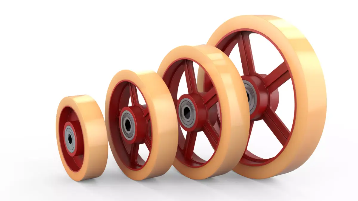 Nylon Core Caster Wheel Set 3D model