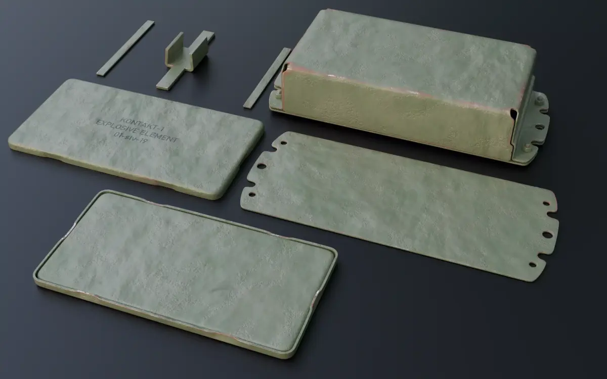 Real Scale Kontakt-1 ERA worn Full interior Low-poly 3D model