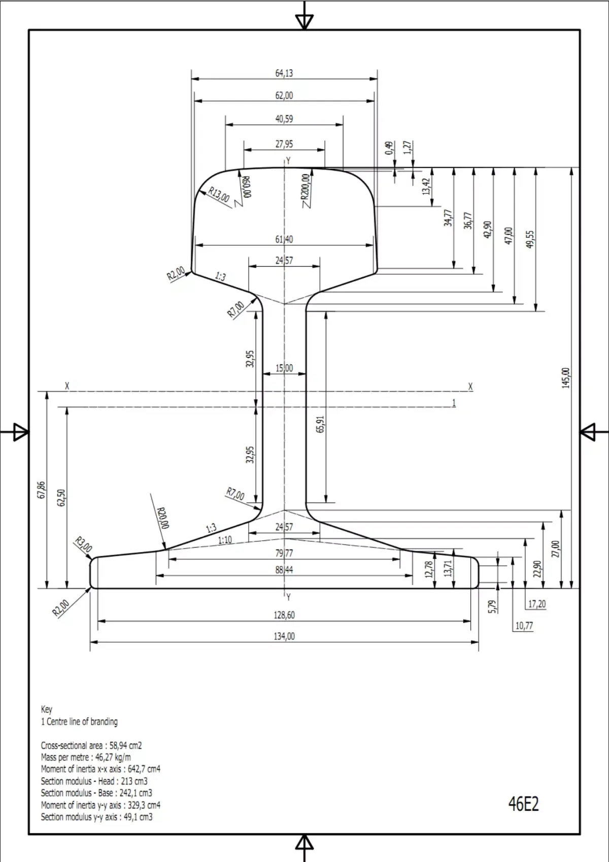British Standard-EN13674  46E2 rail 3D model