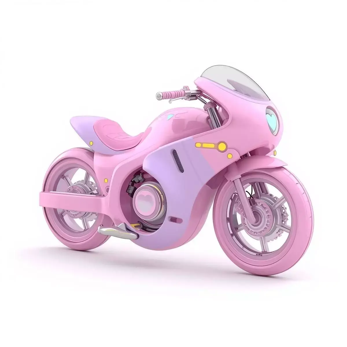 Aesthetic Sci-Fi Motorcycle 3D Model Low-poly 3D model