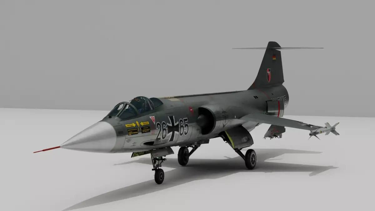 F104G starfighter fighter jet Low-poly 3D model