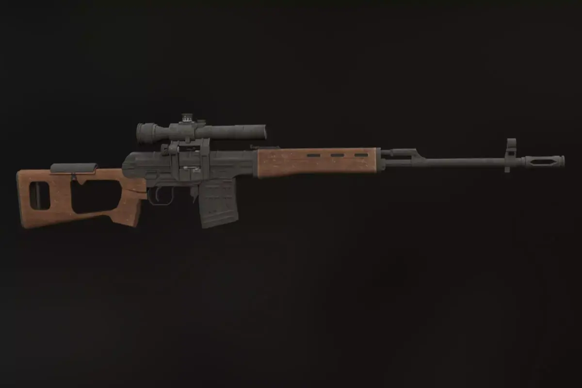 Dragunov sniper rifle  Low-poly 3D model