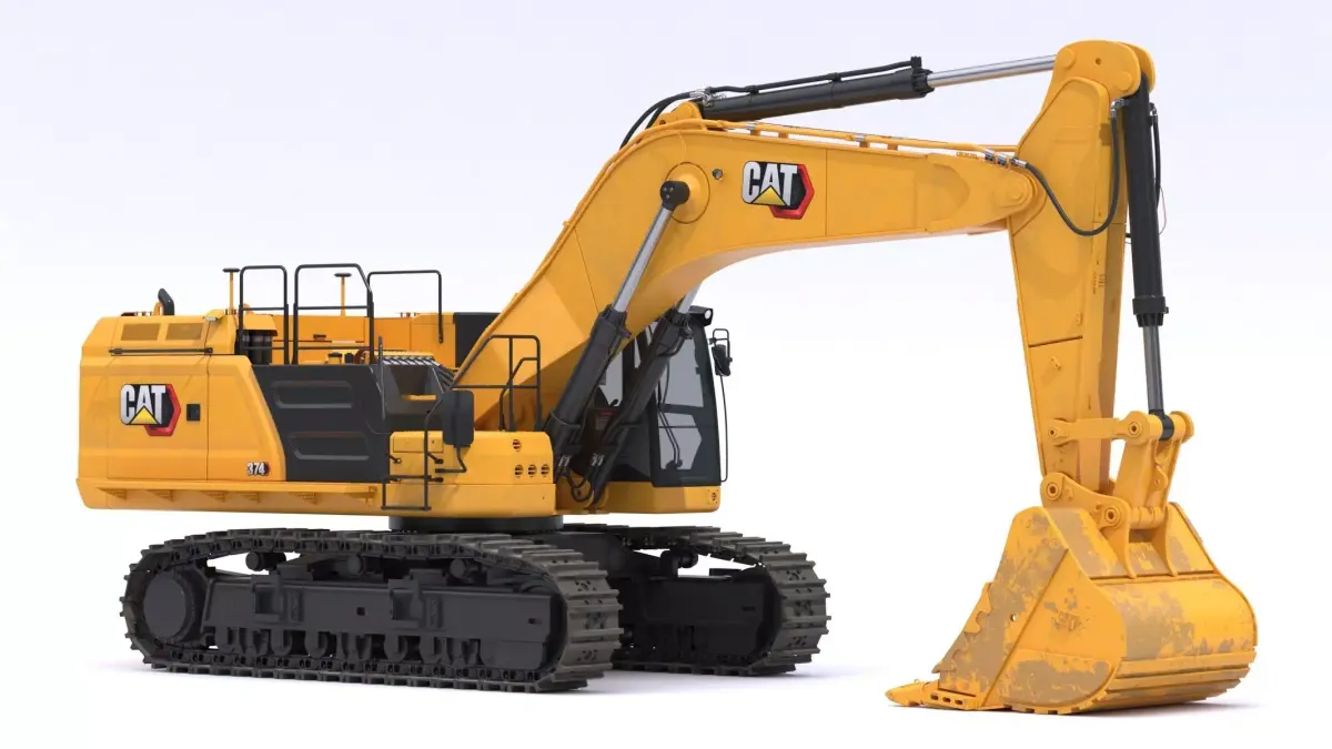 CAT Large EXcavators 374 Tier 4 Stage V Dirty 3D model
