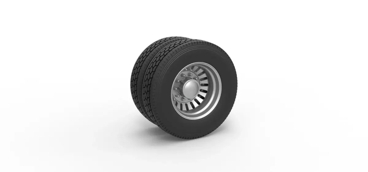 Rear custom wheel of semi truck Version 12 Scale 1 to 25 3D print model