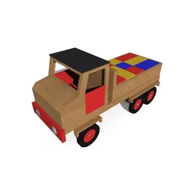 truck with wooden blocks 3D model