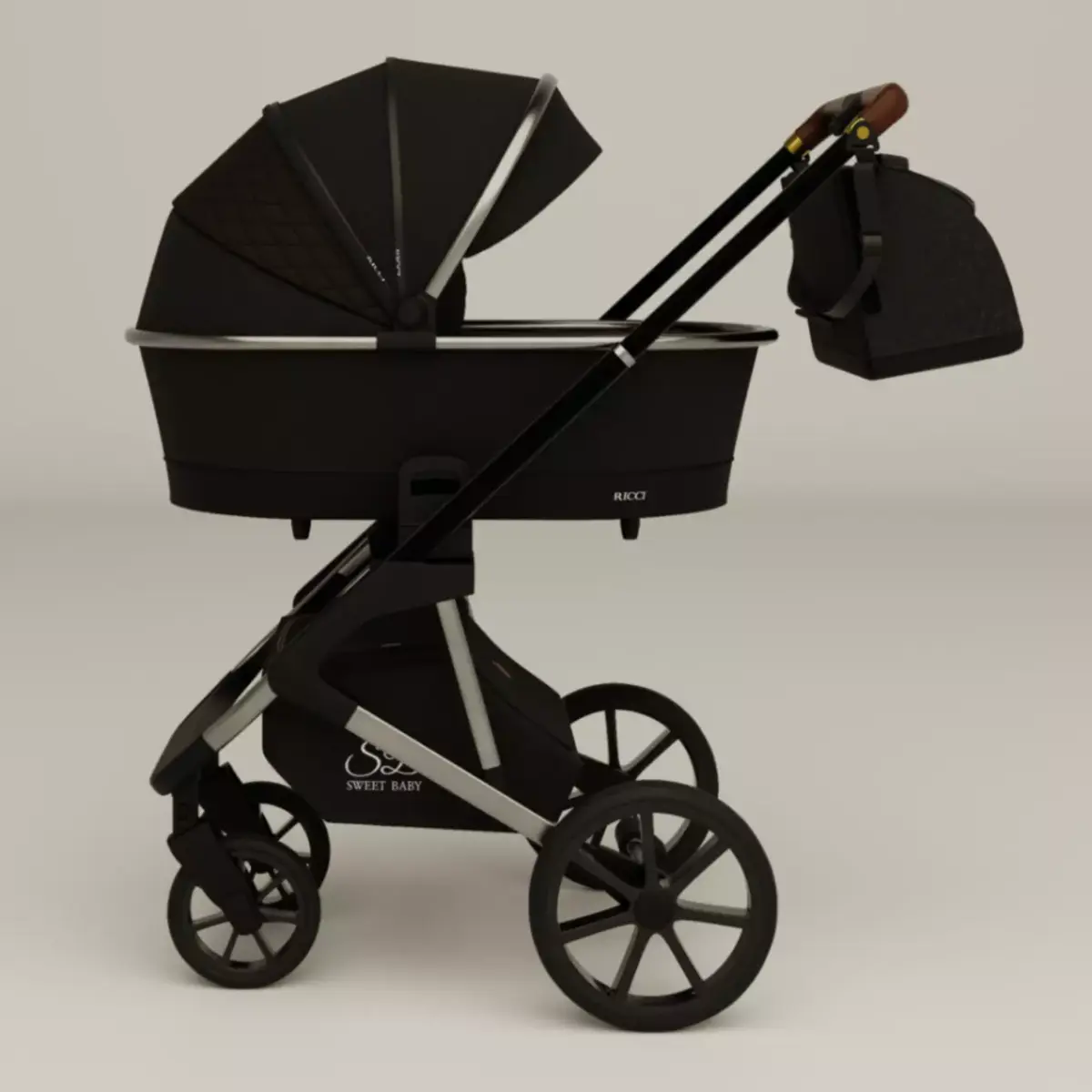 Realistic Baby Stroller Sweet BABY 3D model