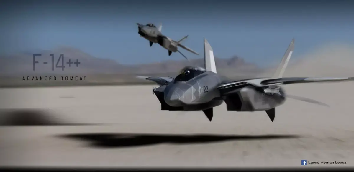 F-14  stealth concept Low-poly 3D model