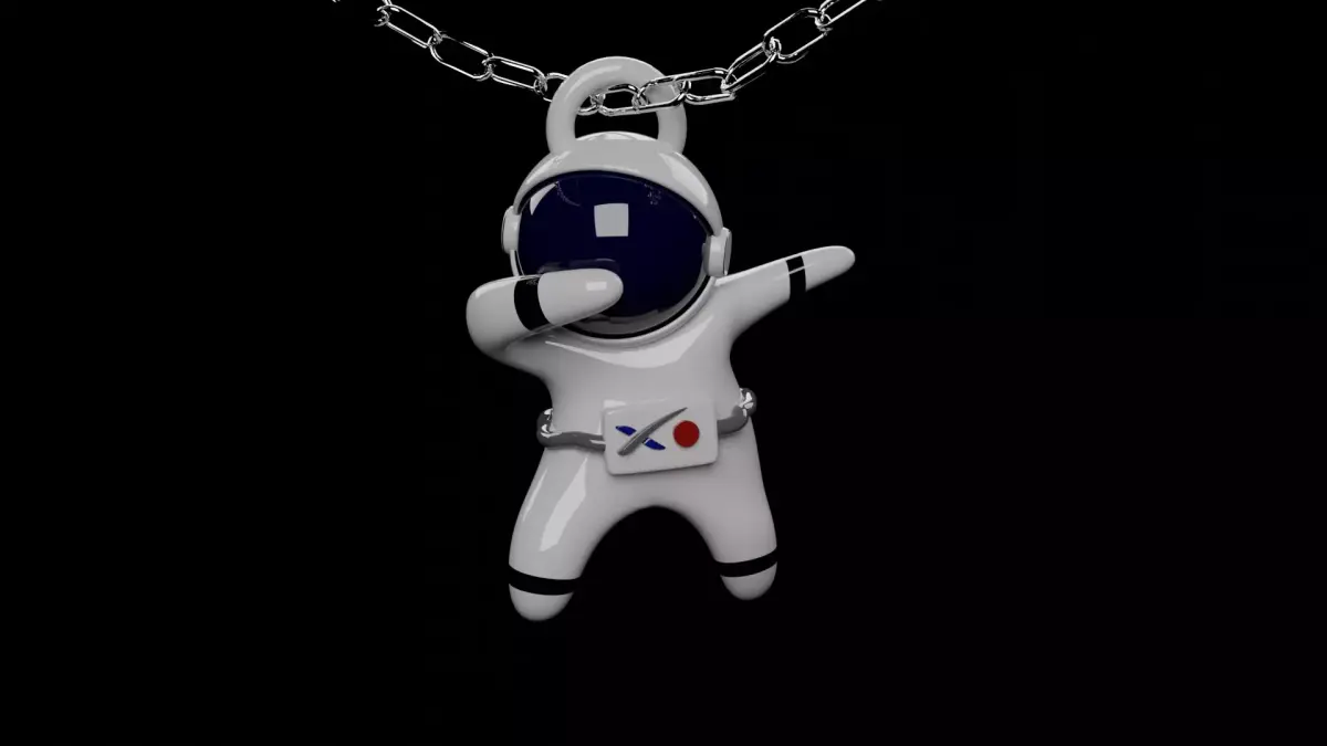 cute keychain Astronaut Dab Free 3D print model