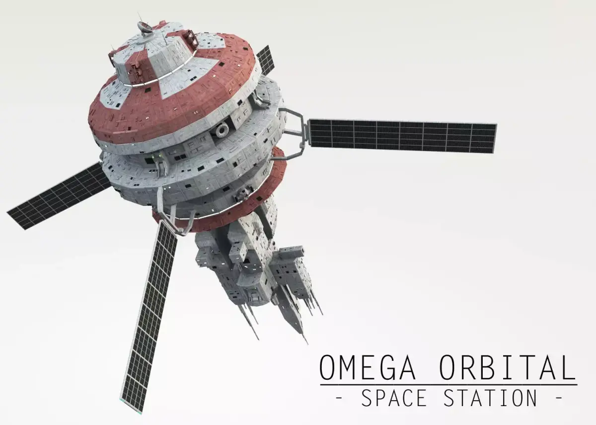 Omega Oribital - Space Station Low-poly 3D model