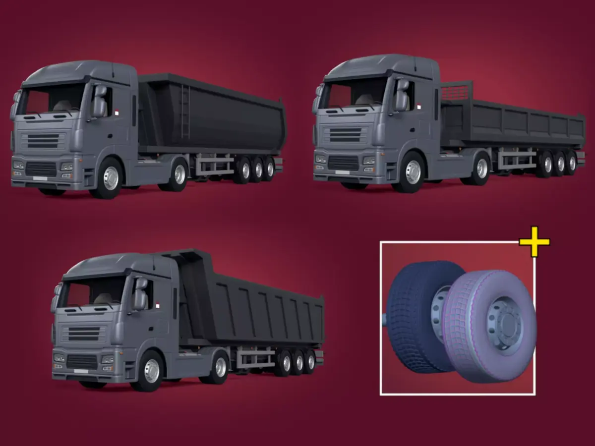 Generic Tipping Trailer Collection - Transfer Dump - Heavy Truck 3D model