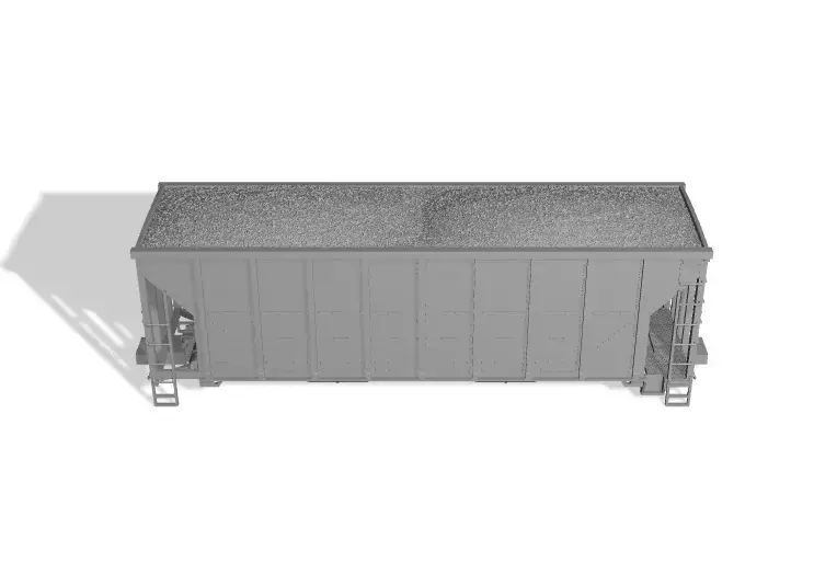 HO Norfolk Southern 2800 Cubic Foot MOW Ballast Hopper Load 3D print model