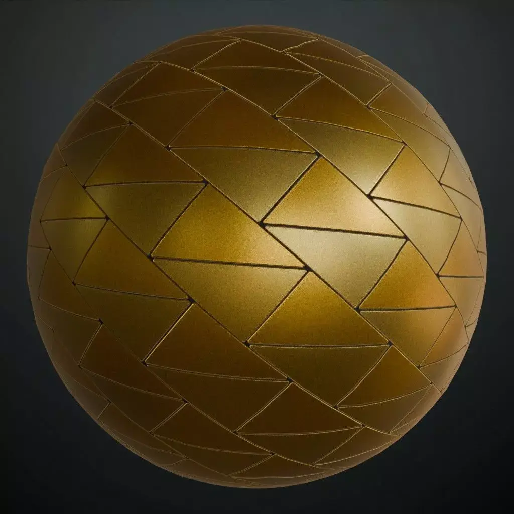Powered Metal Golden Design PBR Seamless Texture 3