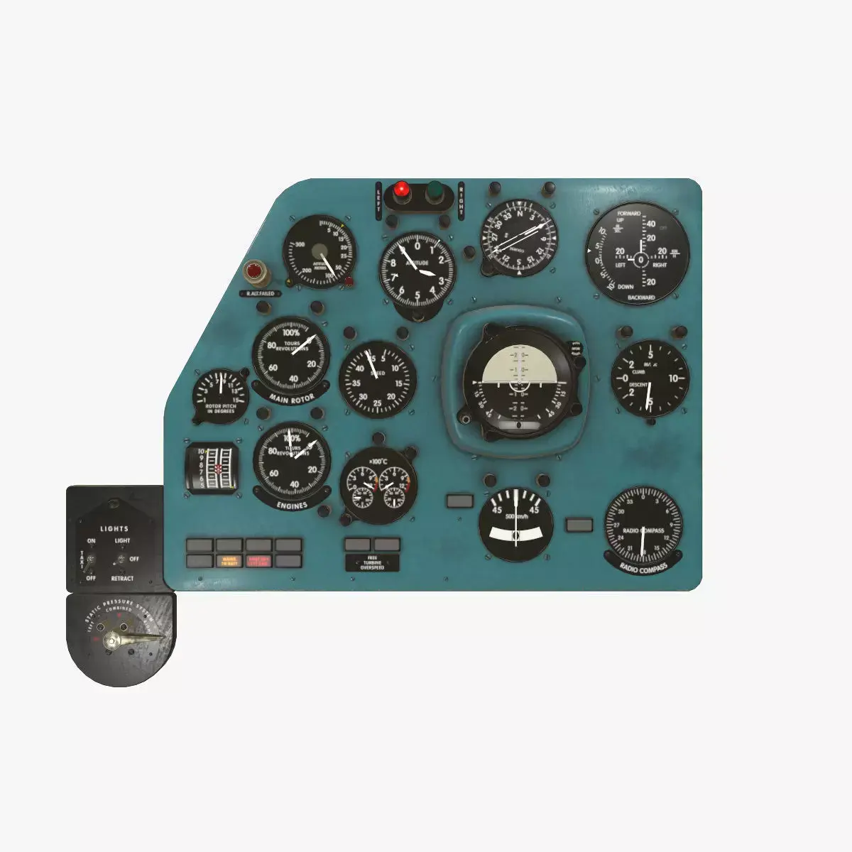 Mi-8MT Mi-17MT Left Panels Board English Low-poly 3D model