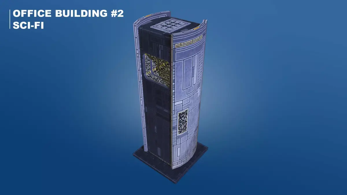 Low Poly Sci-Fi Building 4 - Mega - Pixel City 3D Asset Pack Low-poly 3D model