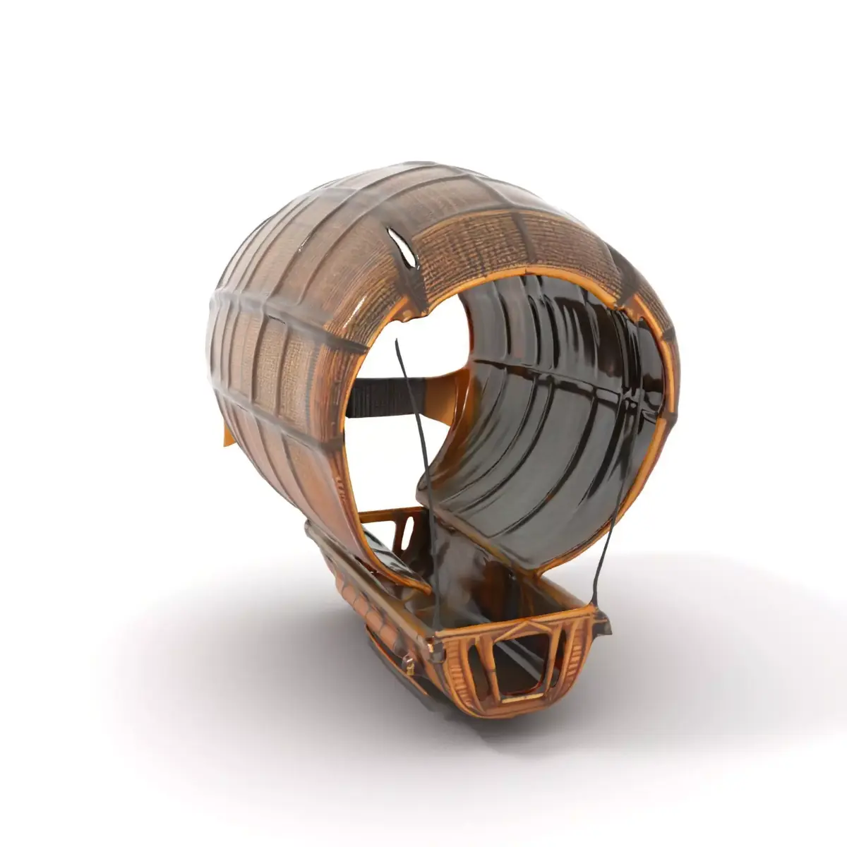 Wicker Airship model pack Low-poly 3D model