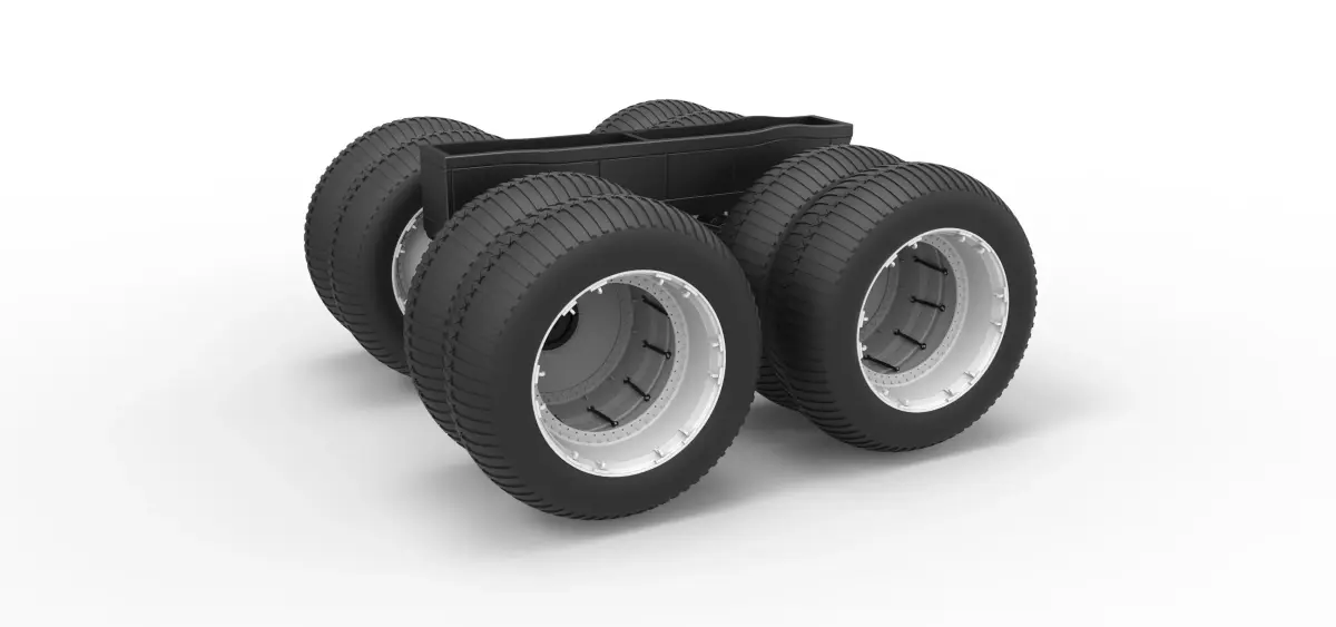 Chassis of vintage monster truck double wheels 1 to 25 3D print model