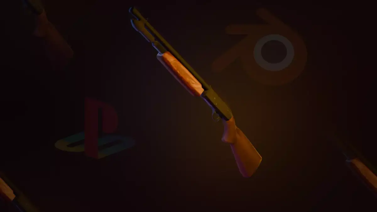 Retro Mossberg Shotgun PSX Inspired Game Asset Free low-poly 3D model
