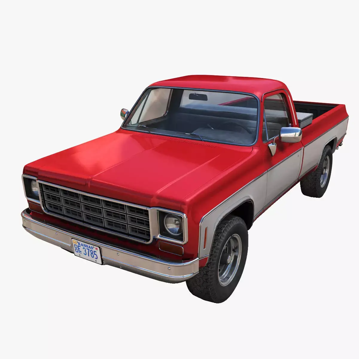 4x4 american pickup truck Low-poly 3D model