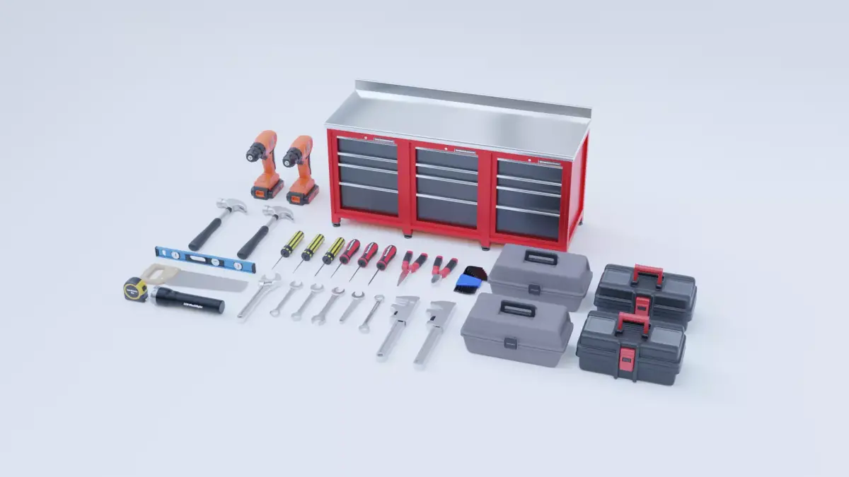 Tools and Workbench Collection 3D Model Pack