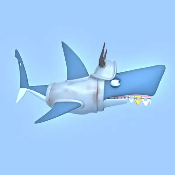 Shark cartoon Low-poly 3D model buy