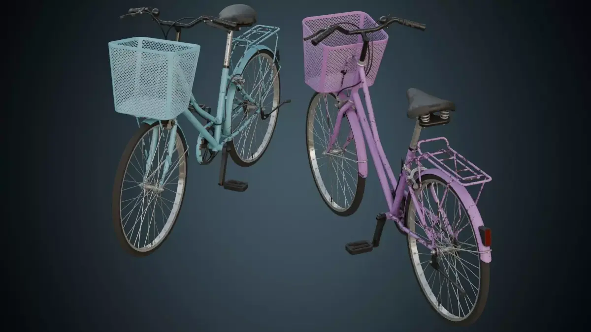 Bicycle 1B Low-poly 3D model