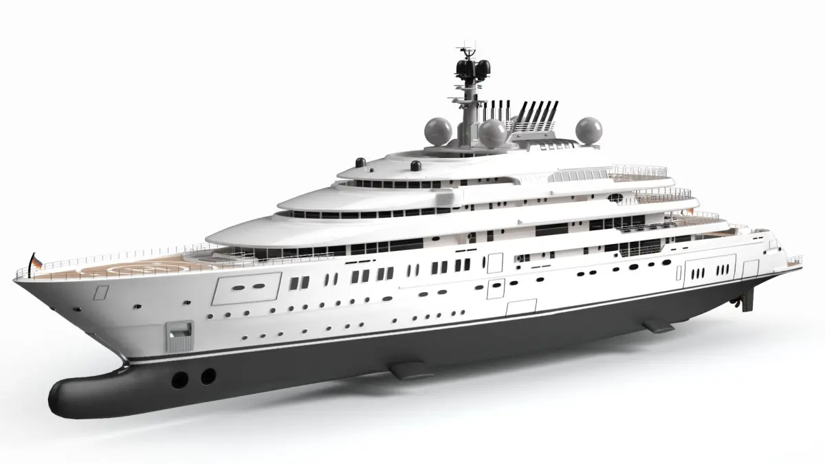 Opera Superyacht Night Scene 3D model