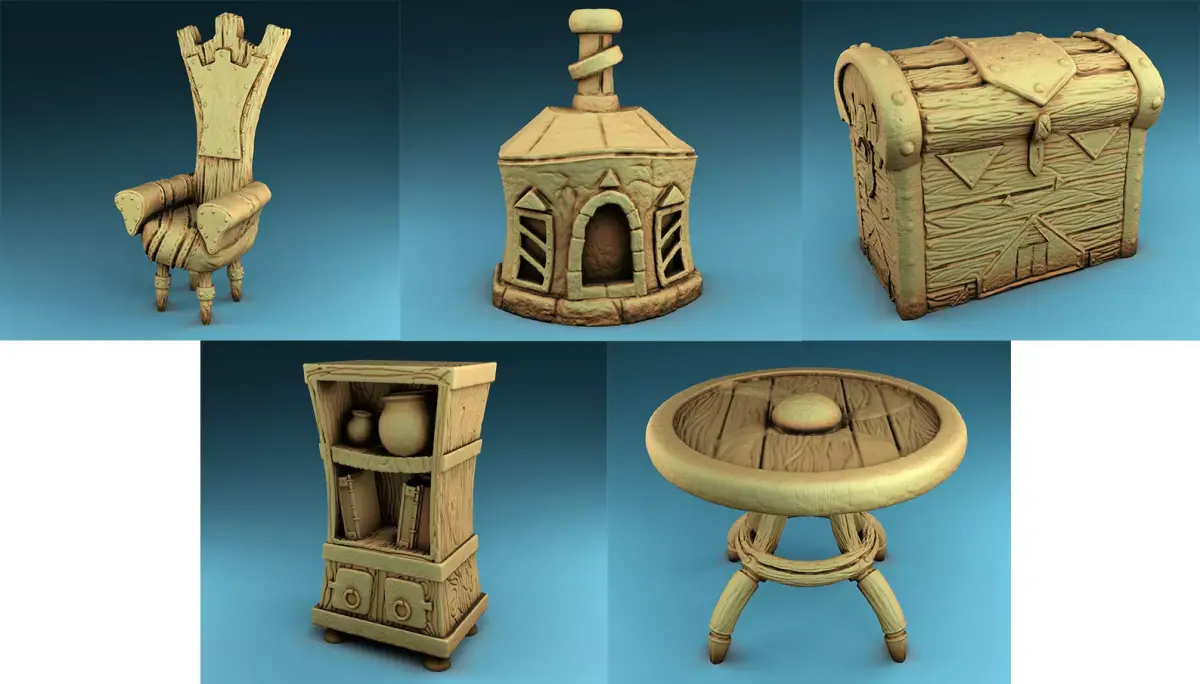 Stylized decor of Middle Ages Set Part 1 3D print model