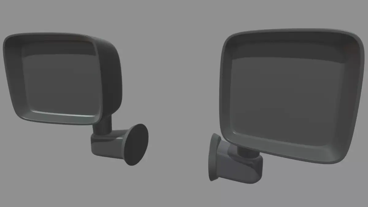 Car Mirror 012 Low-poly 3D model