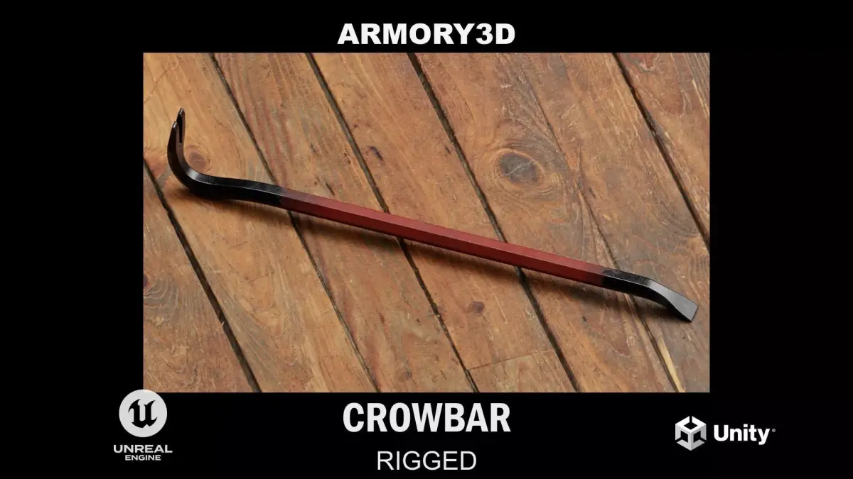 GAME READY CROWBAR RIGGED Free low-poly 3D model