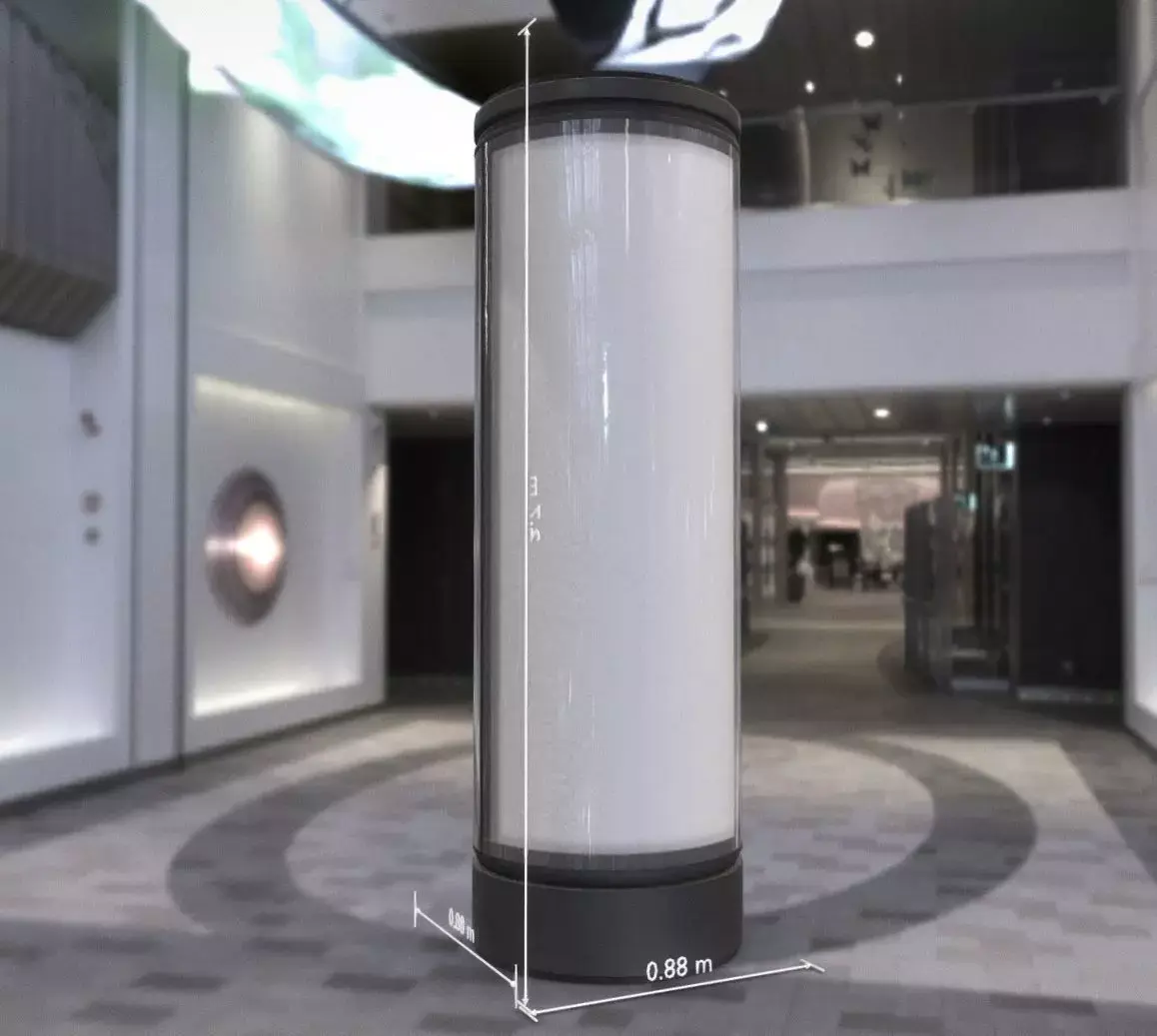 Advertising Pillar with Glass 3 Low-poly 3D model