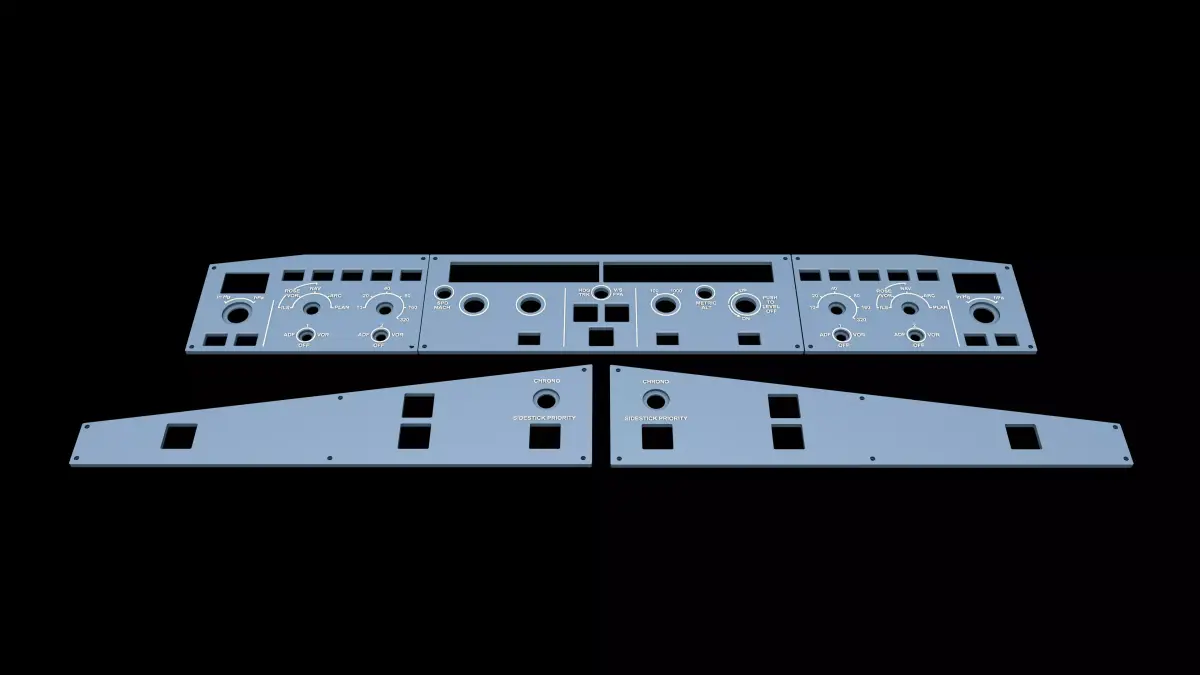 AIRBUS A320 GLARESHIELD PANELS 3D print model