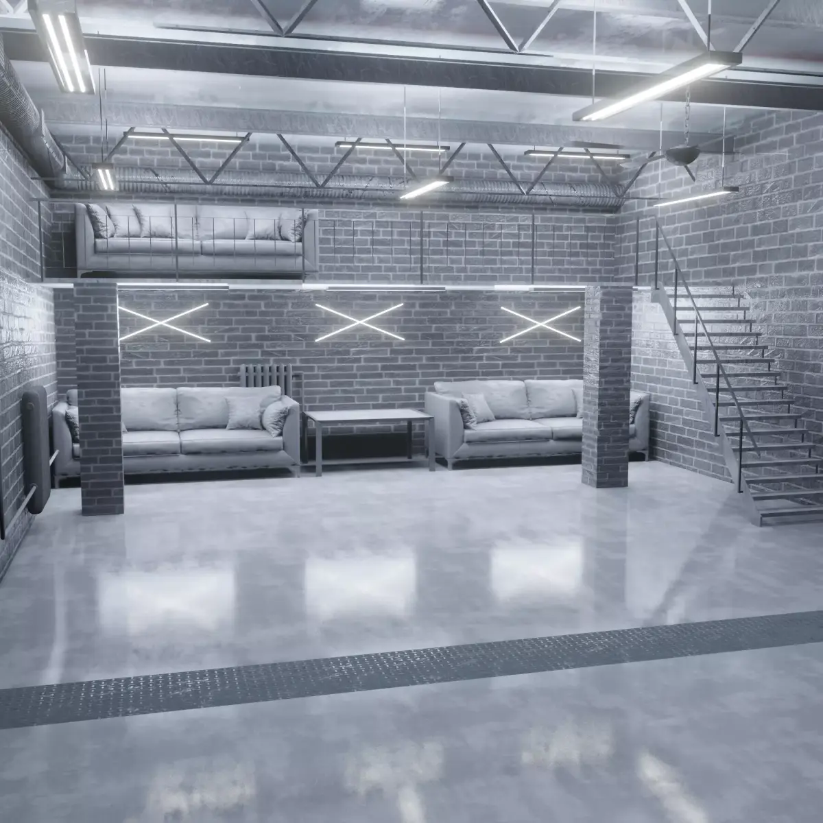 Warehouse loft 3D model buy