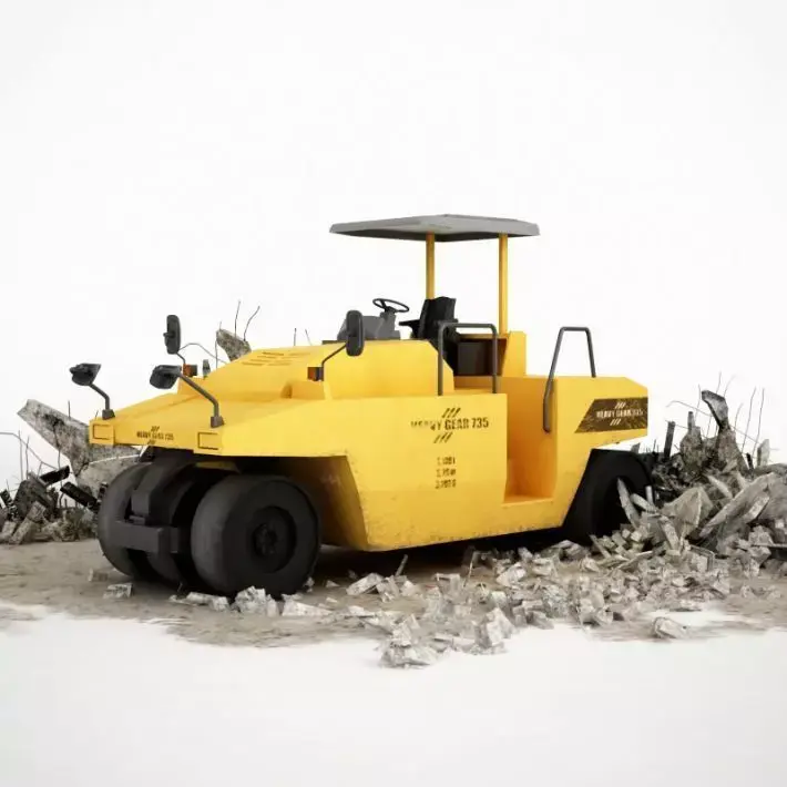 Parked Steamroller 3D model