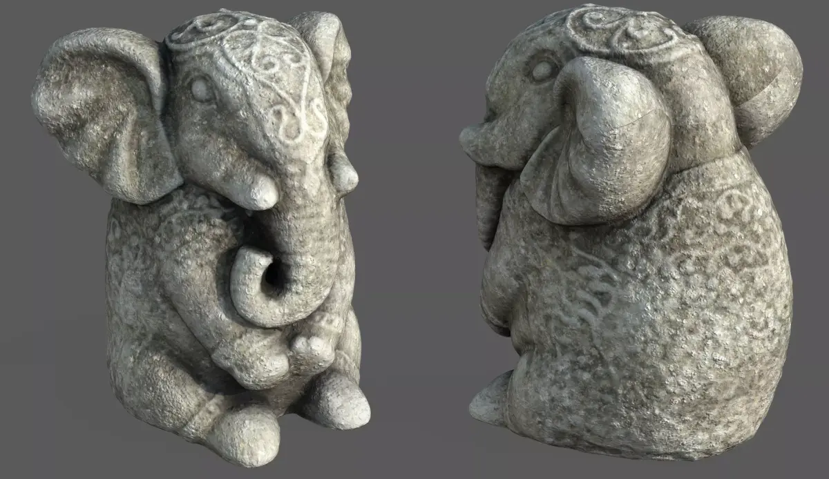 SITTING ELEPHANT Low-poly 3D model