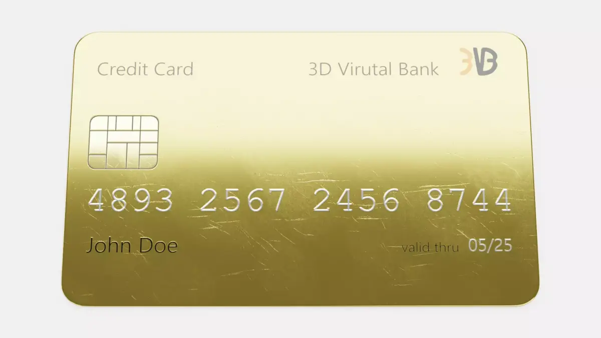 Credit Card V7 - Generic Payment Prop with Custom Design 3D model