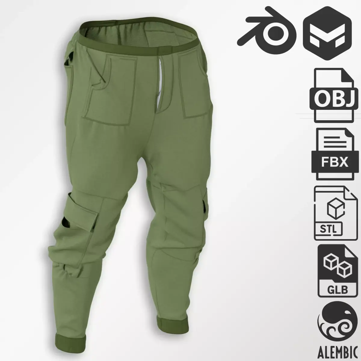Cargo Pants Low-poly 3D model purchase