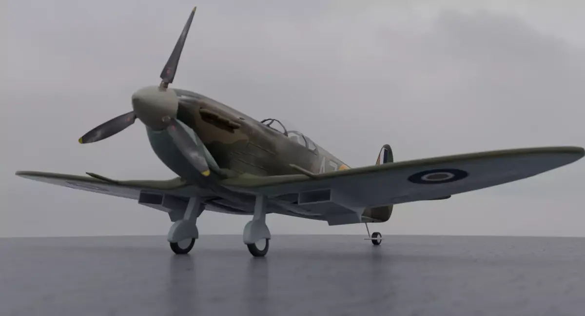 World War 2 Spitfire Low-poly 3D model