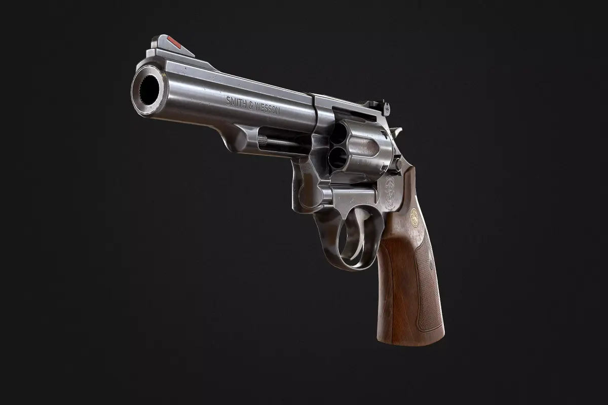 Smith and Wesson Model 19 Low-poly 3D model