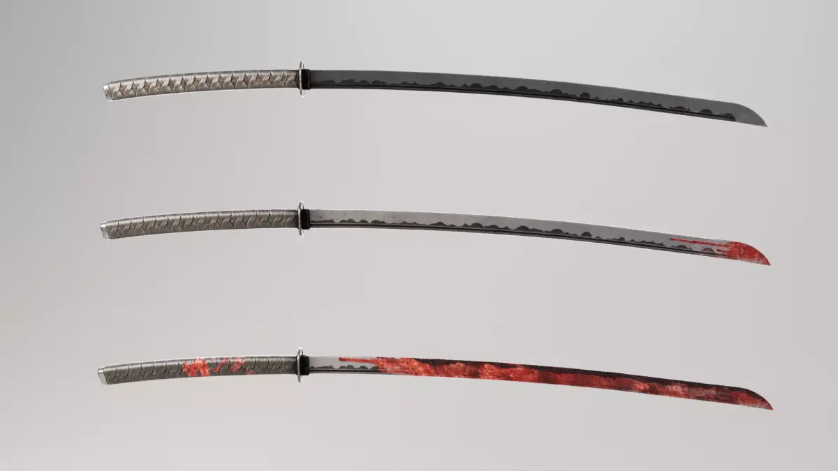 Katana Sword COLLECTION Low-poly 3D model