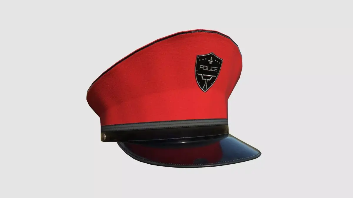 Police Cap 02 Red - Military Character Design Fashion Low-poly 3D model