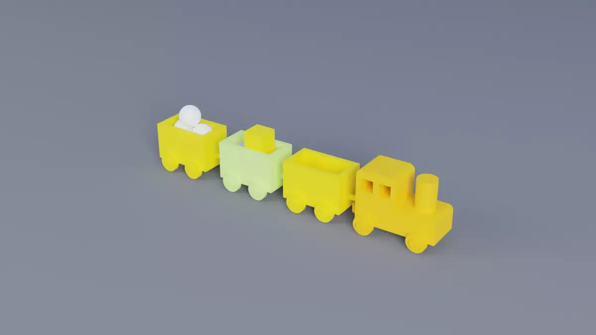 Toy Train Low-poly 3D model 3