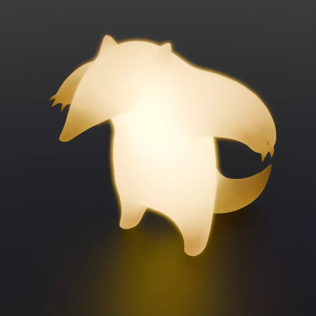 Indirect lighting of a menacing anteater Low-poly 3D model