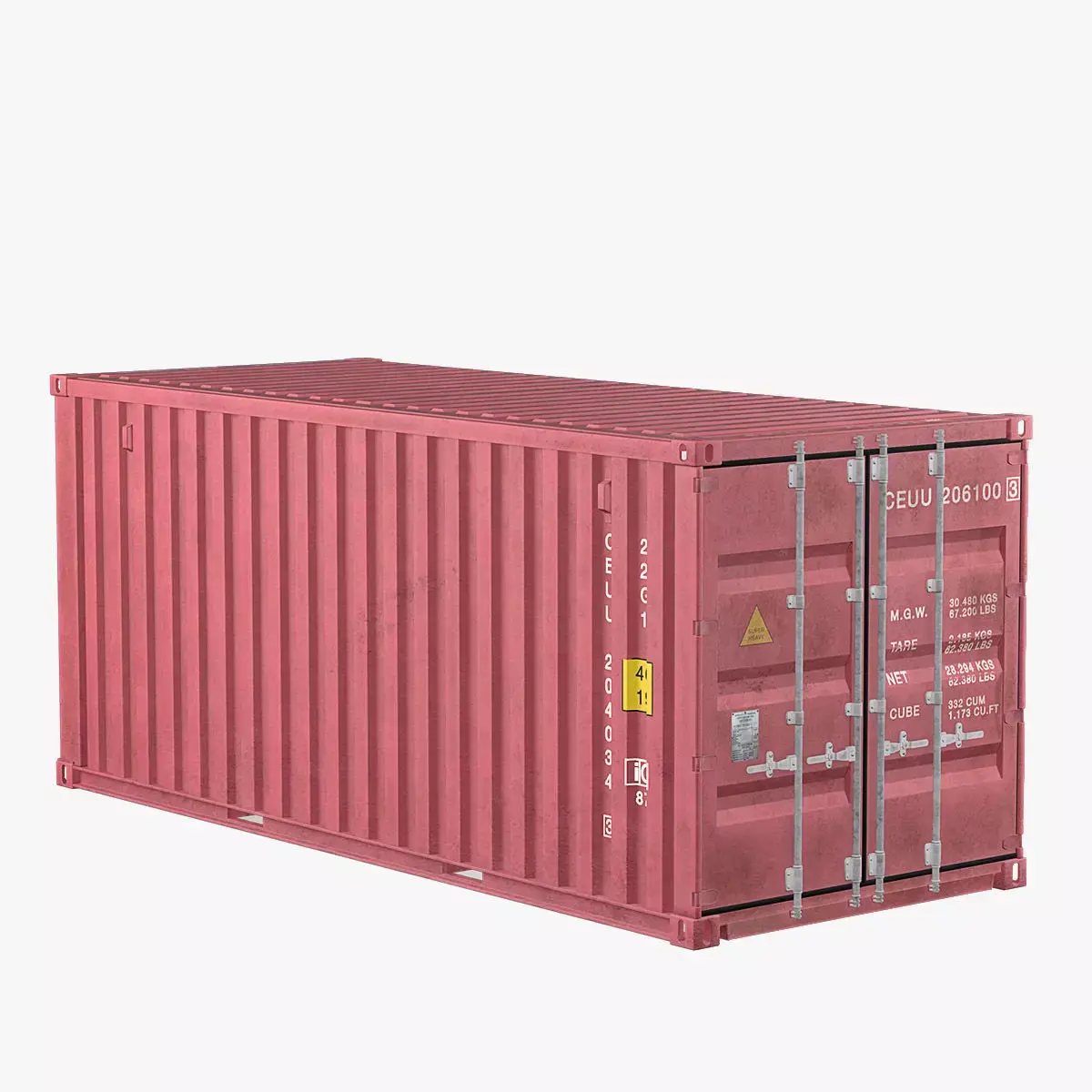 Container 20ft Red 3D model
